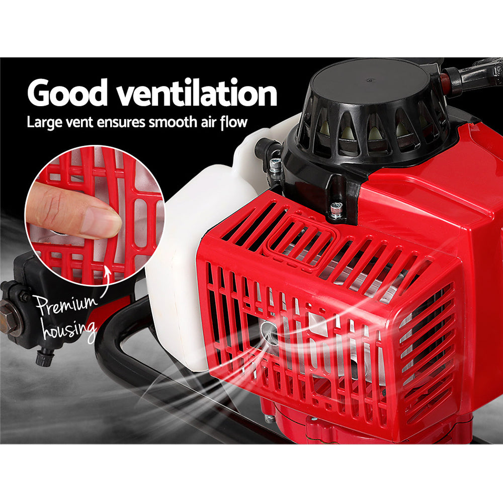 Petrol Post Hole Digger Motor | 92CC Engine Only | Red | High-Power Auger Engine