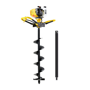 Petrol Post Hole Digger | 74CC | 200mm Auger Drill | Extension Bits Included