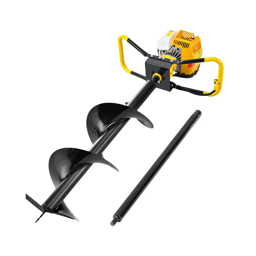 Petrol Post Hole Digger | 74CC | 300mm Auger Drill | Extension Bits Included