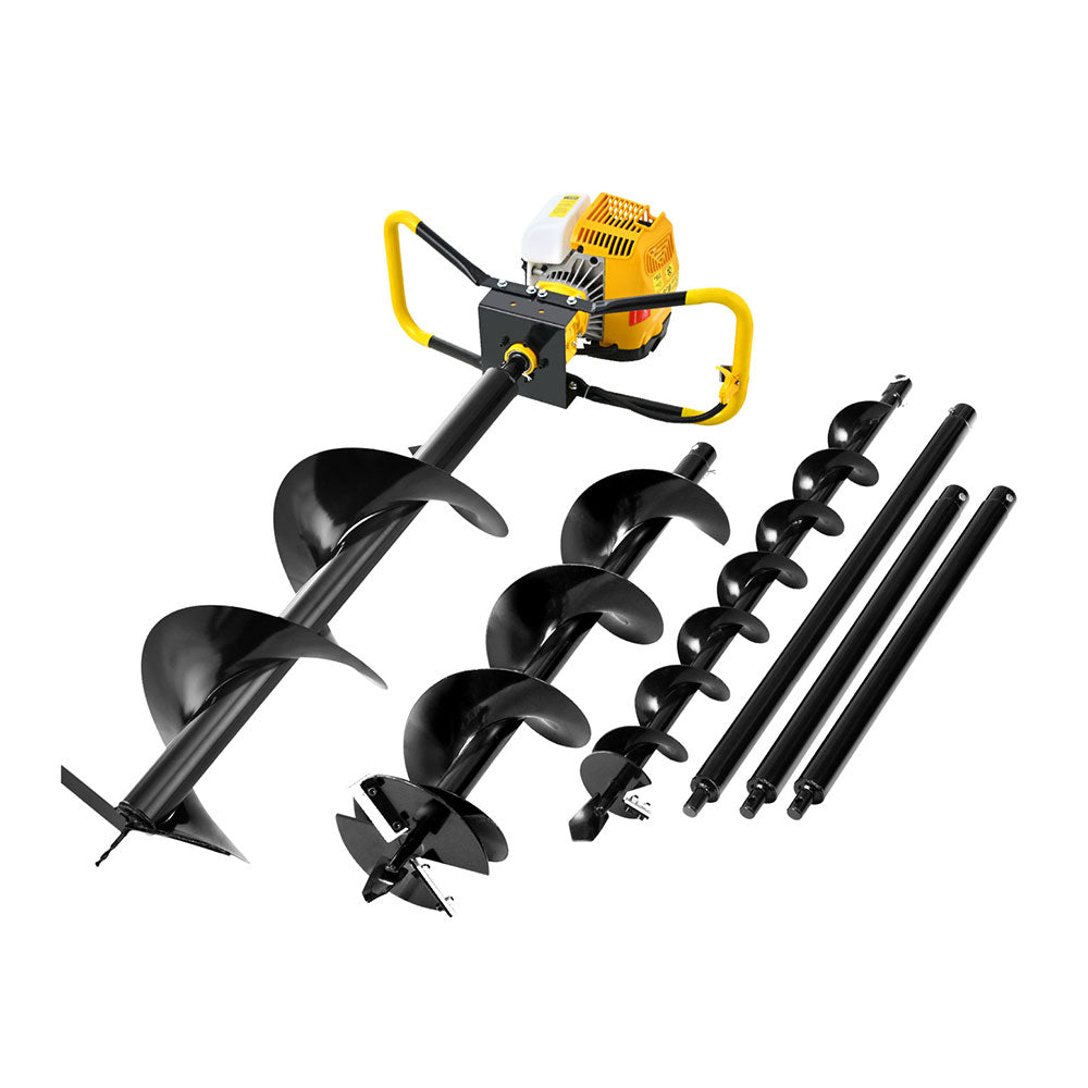 Petrol Post Hole Digger | 74CC | Motor Drill | Extension Auger Bits Kit