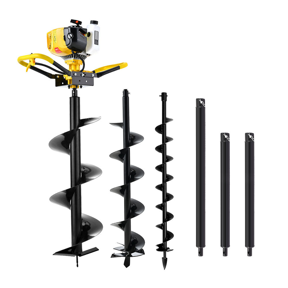 Petrol Post Hole Digger | 74CC | Motor Drill | Extension Auger Bits Kit