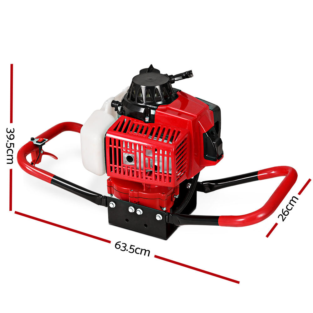 Petrol Post Hole Digger Motor | 80CC Engine Only | Red | High-Performance Auger