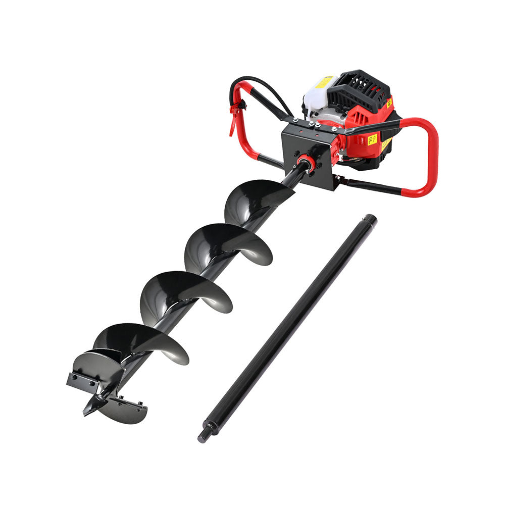 Petrol Post Hole Digger | 65CC | 200mm Auger Drill | Extension Bits Included