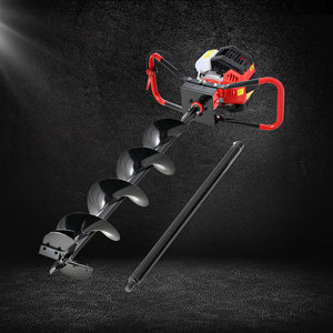 Petrol Post Hole Digger | 65CC | 200mm Auger Drill | Extension Bits Included