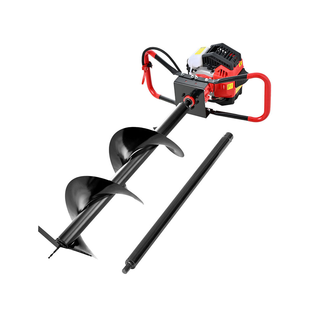 Petrol Post Hole Digger | 65CC | 300mm Auger Drill | Extension Bits Included