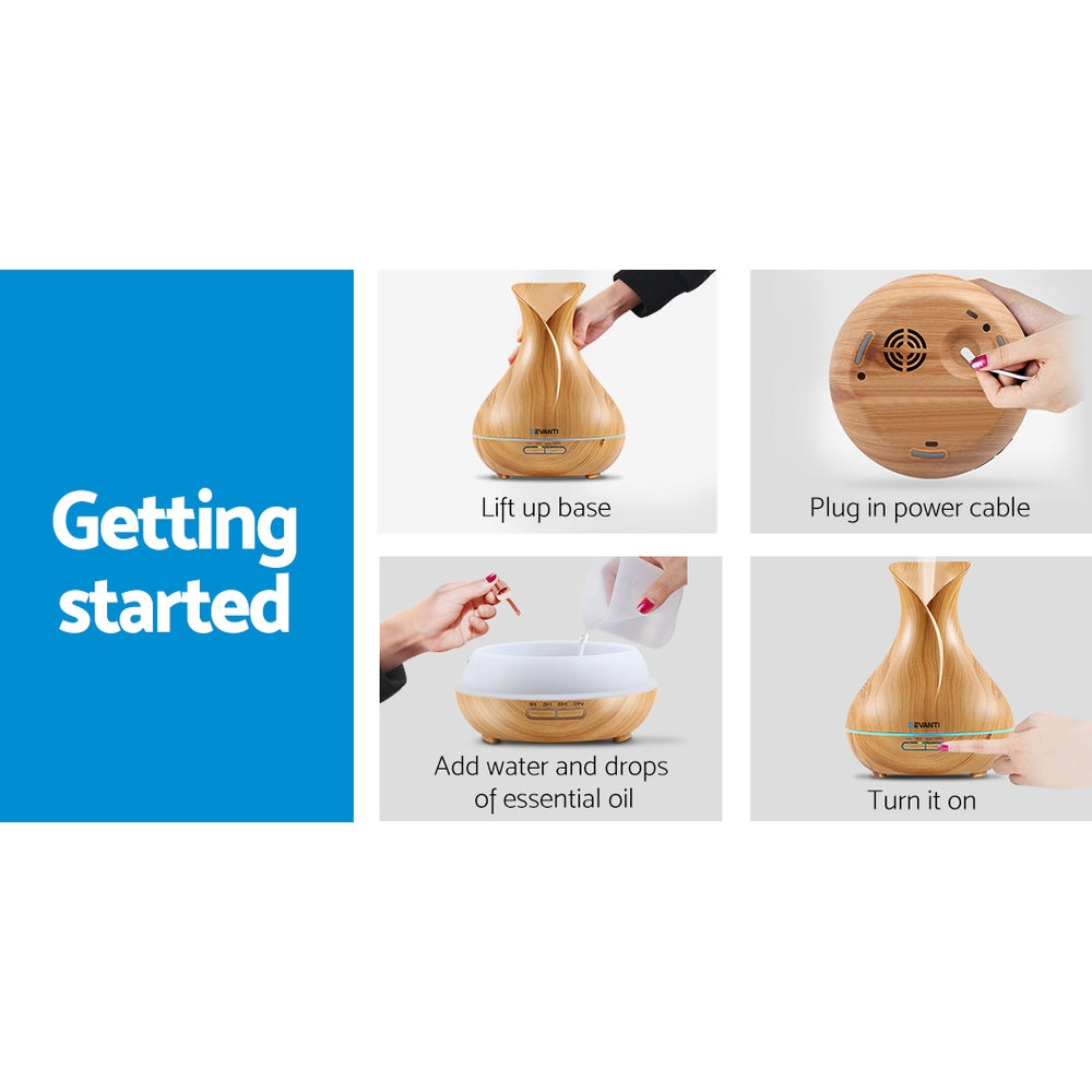 Aroma Diffuser | Aromatherapy | Light Wood | 400ml