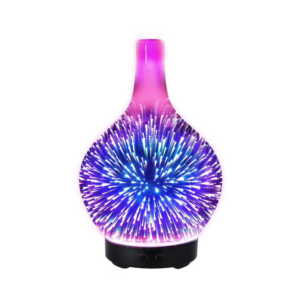 Devanti Ultrasonic Aroma Diffuser | Aromatherapy | 3D Light Oil Firework Humidifier