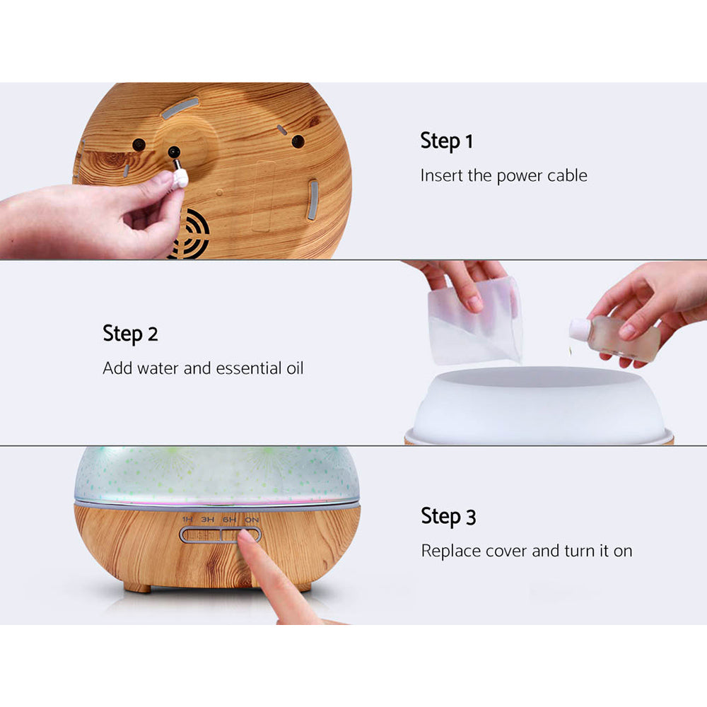 Aroma Diffuser | Aromatherapy | 3D Glass | 400ml