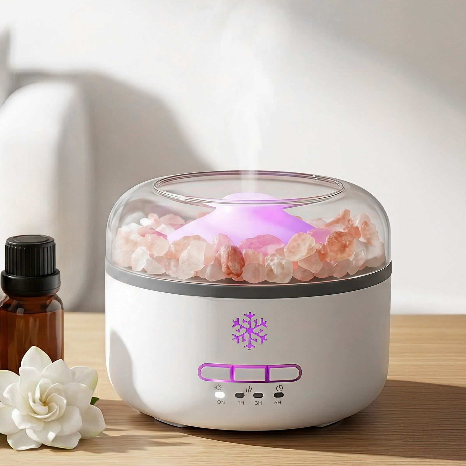 Salt Lamp Aroma Diffuser | 150ml Ultrasonic Humidifier with 7 LED Colours