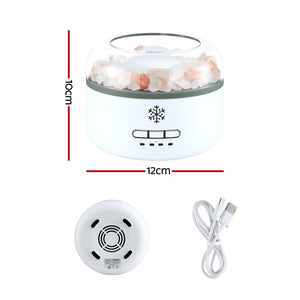 Devanti 150ml Salt Lamp Aroma Diffuser Ultrasonic Humidifier Purifier 7 LED Colors