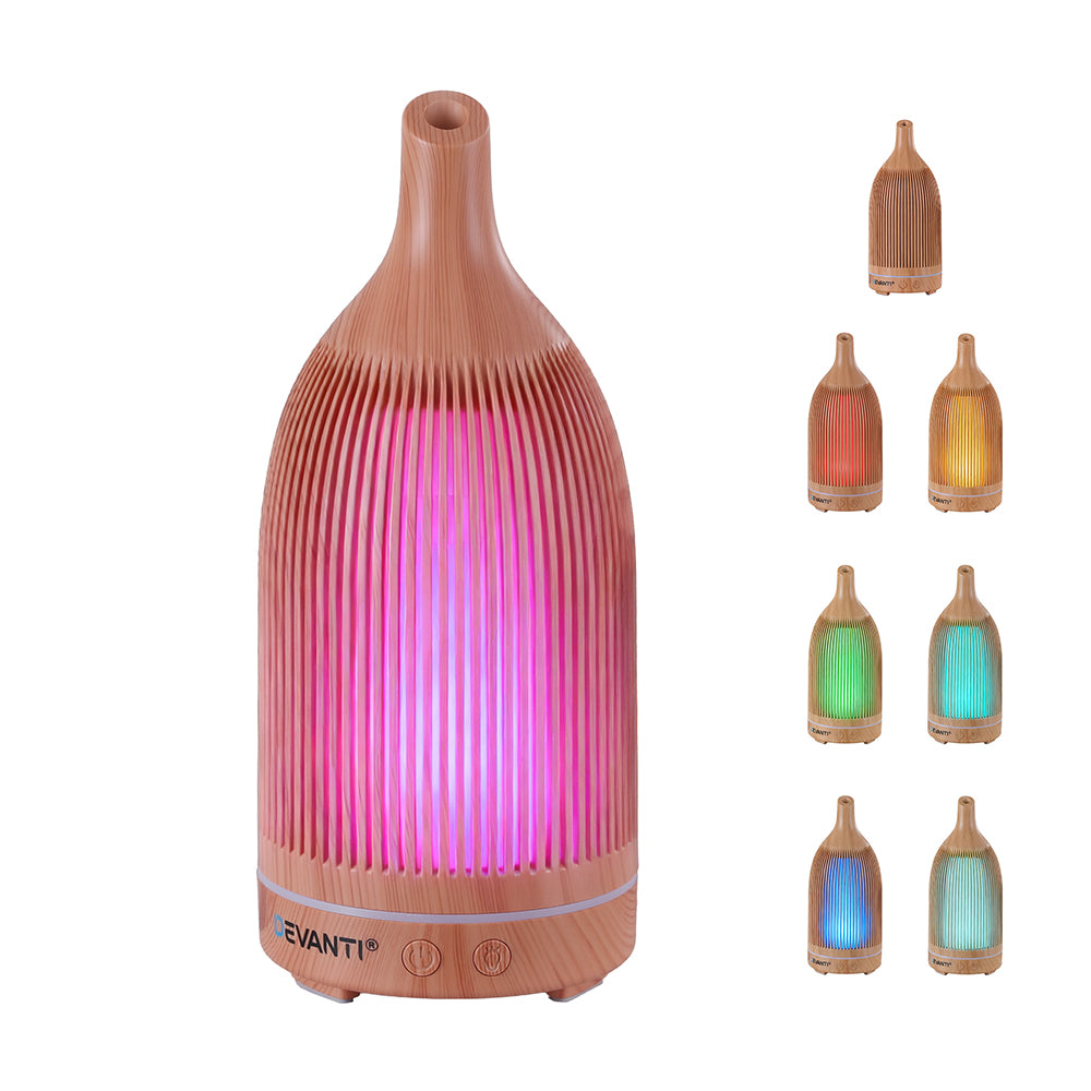 Essential Oil Diffuser | 200ml | LED Lighting | Iron | Forest Light Wood Grain