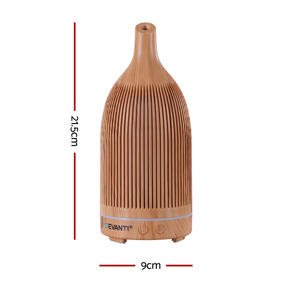 Essential Oil Diffuser | 200ml | LED Lighting | Iron | Forest Light Wood Grain
