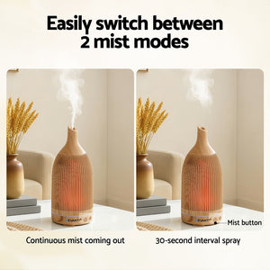 Essential Oil Diffuser | 200ml | LED Lighting | Iron | Forest Light Wood Grain