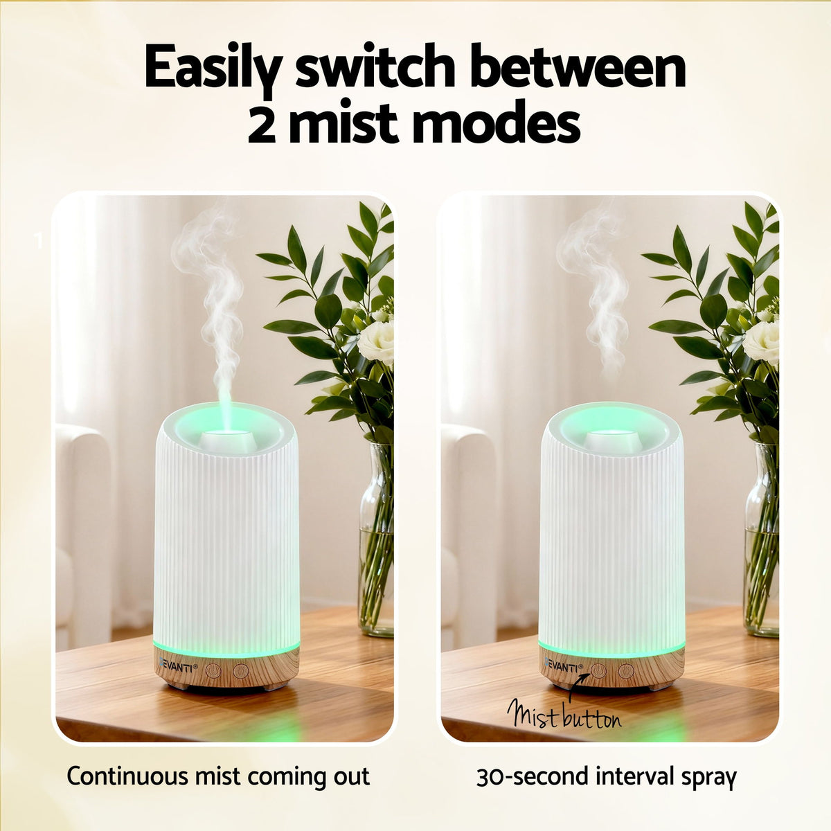 Ultrasonic Diffuser | 200ml | LED Lights | Iron | Forest Finish