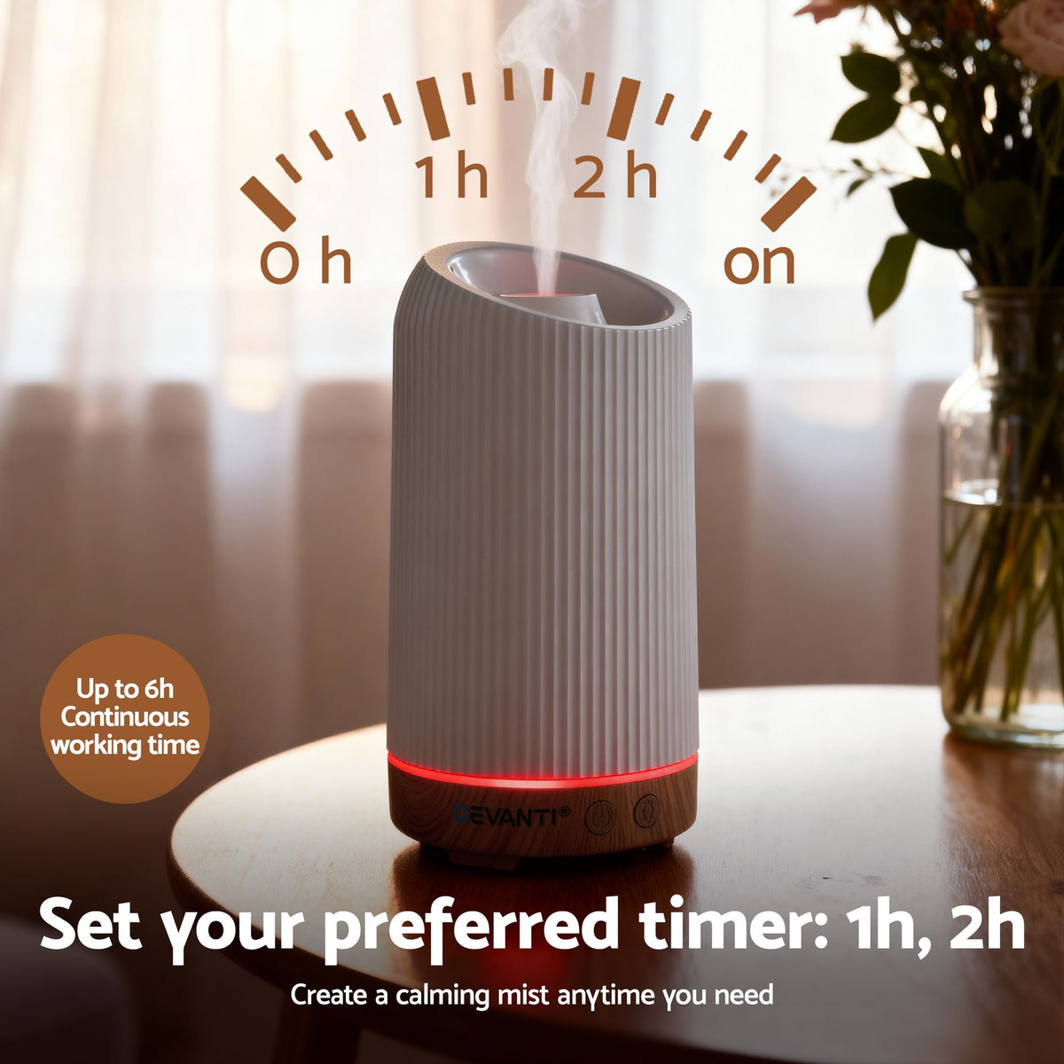 Ultrasonic Diffuser | 200ml | LED Lights | Iron | Forest Finish
