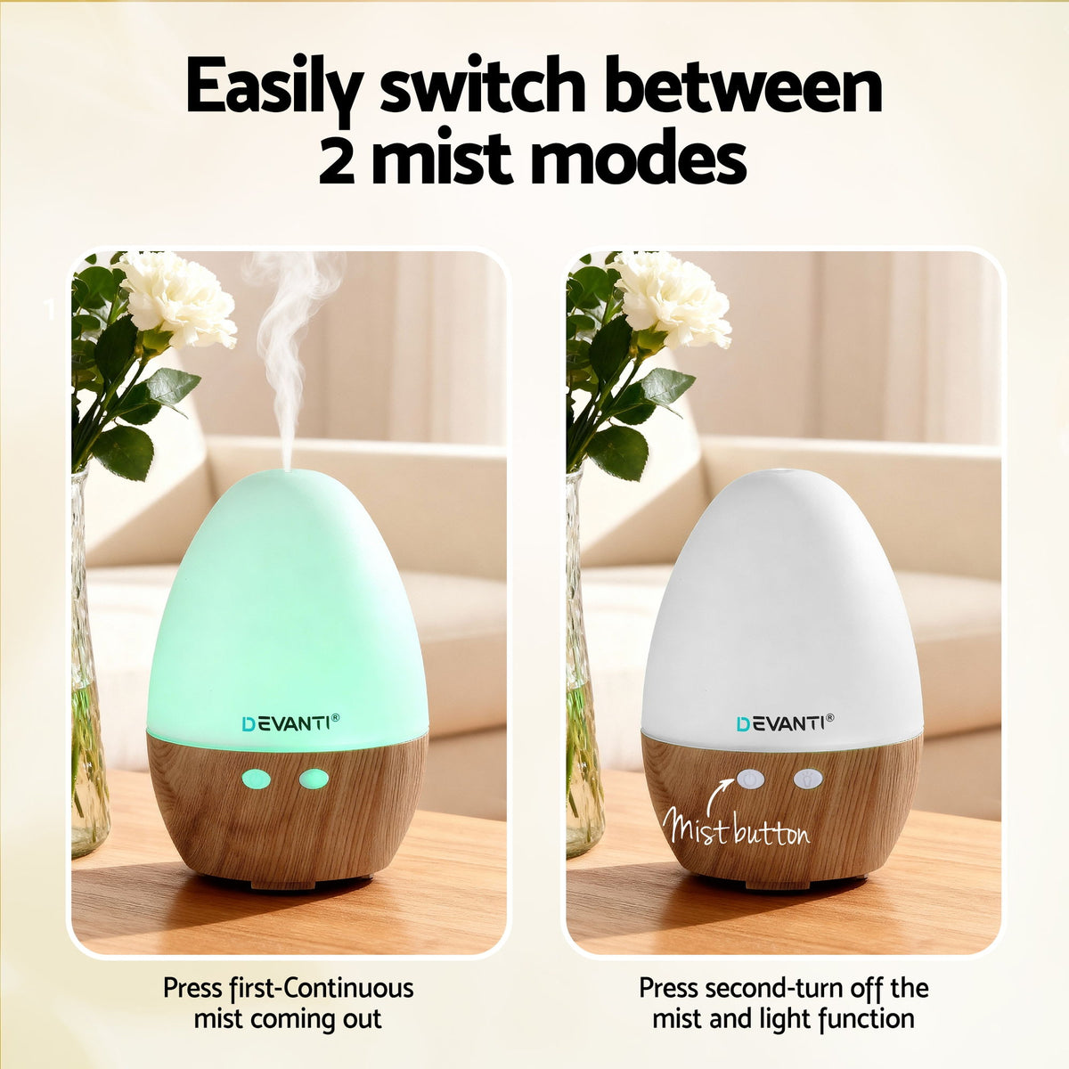Ultrasonic Essential Oil Diffuser | 130ml | LED Lights | Iron | Forest