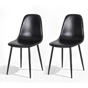 Dining Chairs Set 2pc | Retro Style | PU Leather