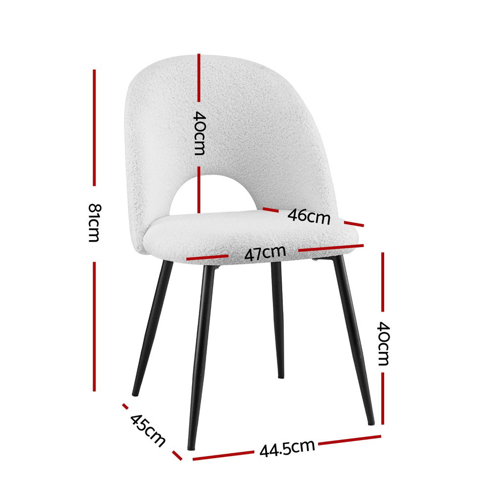 Set of 2 Artiss Dining Chairs | Boucle Sherpa