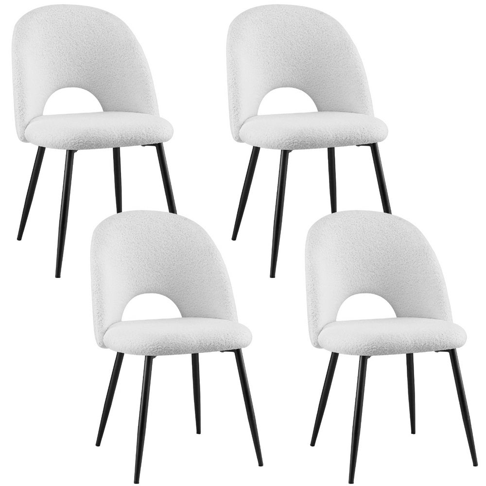 Artiss Dining Chairs | Set of 4 | Boucle Sherpa