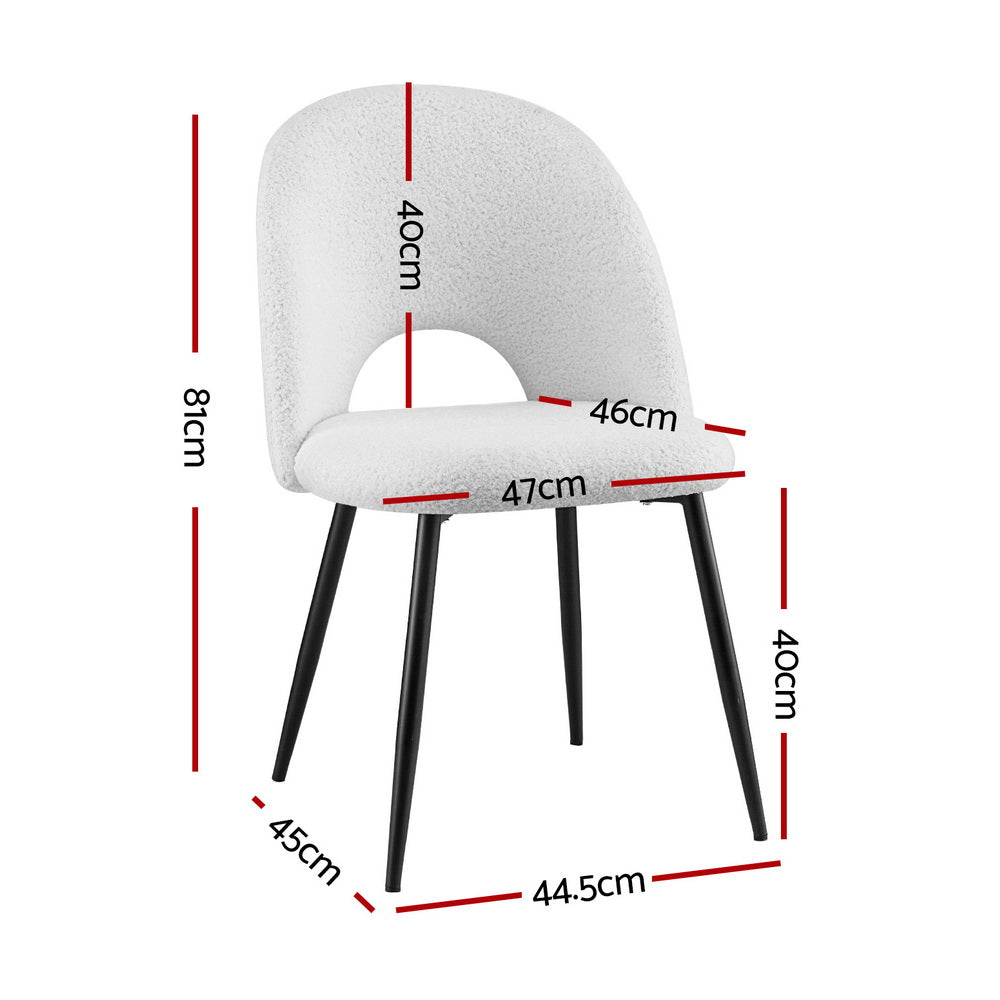 Artiss Dining Chairs | Set of 4 | Boucle Sherpa