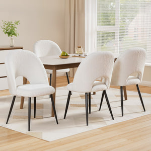 Artiss Dining Chairs | Set of 4 | Boucle Sherpa