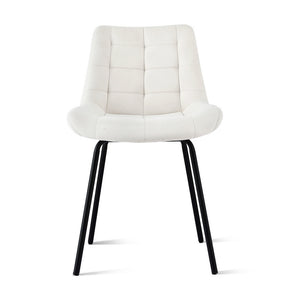 Dining Chairs Set 2pc | Velvet Tufted | Accent Chairs | Beige