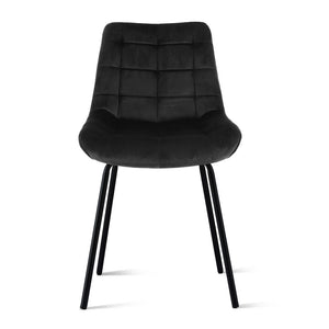 Dining Chairs Set 2pc | Velvet Tufted | Accent Chairs | Black