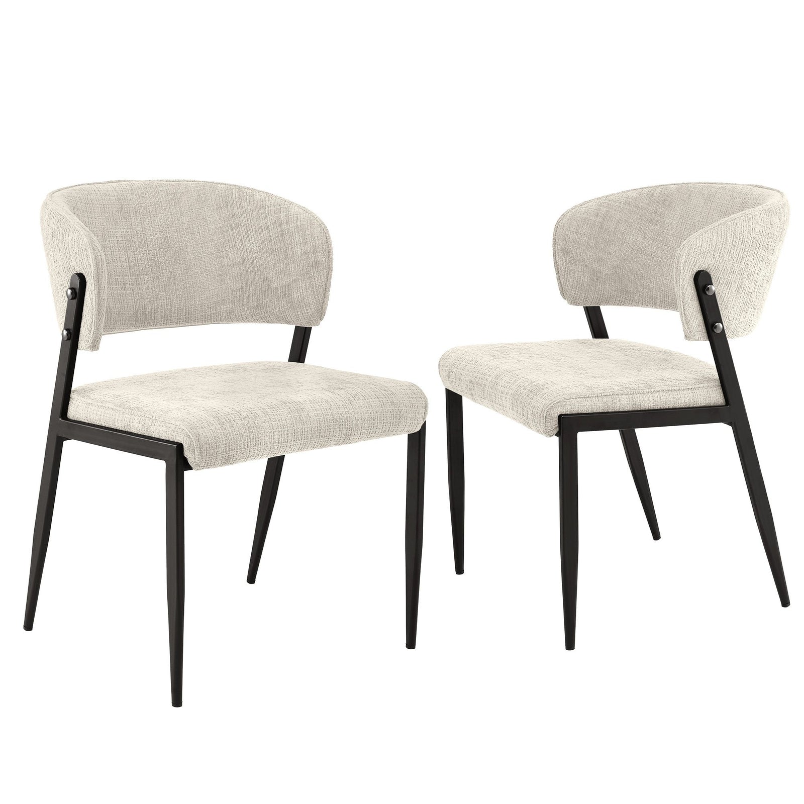 Dining Chairs | 2 Pack | Linen Fabric Upholstered Chairs | Beige