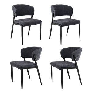 Artiss Dining Chairs Set of 4 Linen Fabric Soft Upholstered Chairs Charcoal