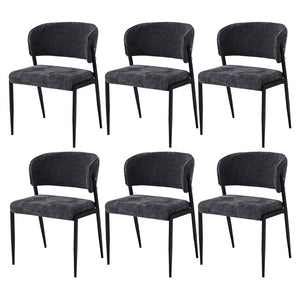 Artiss Dining Chairs Set of 6 Linen Fabric Soft Upholstered Chairs Charcoal