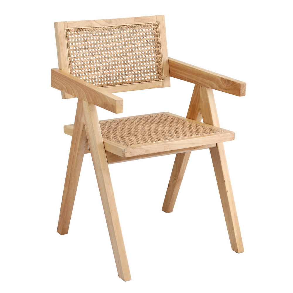 Dining Chair x1 | Wooden Rattan Seat | Rubber Wood Frame