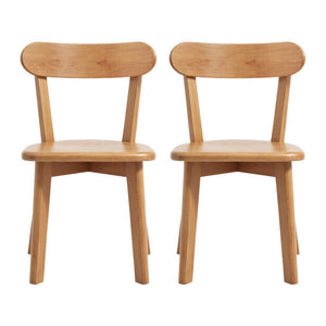 Dining Chairs Set 2pc | Wooden Accent Chairs | Rubber Wood Frame