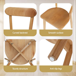 Dining Chairs Set 2pc | Wooden Accent Chairs | Rubber Wood Frame