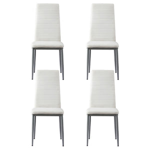 Artiss Dining Chairs | Set of 4 | Leather | Channel Tufted | White