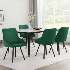 Artiss Dining Chairs | Set of 4 | Velvet | Swivel Base | Green