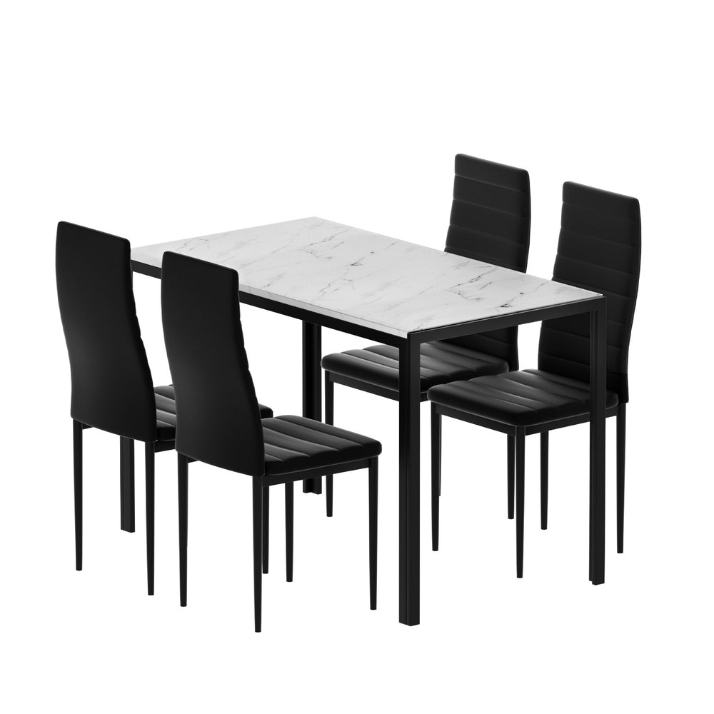 Dining Table and 4 Chairs Set | Marble Effect