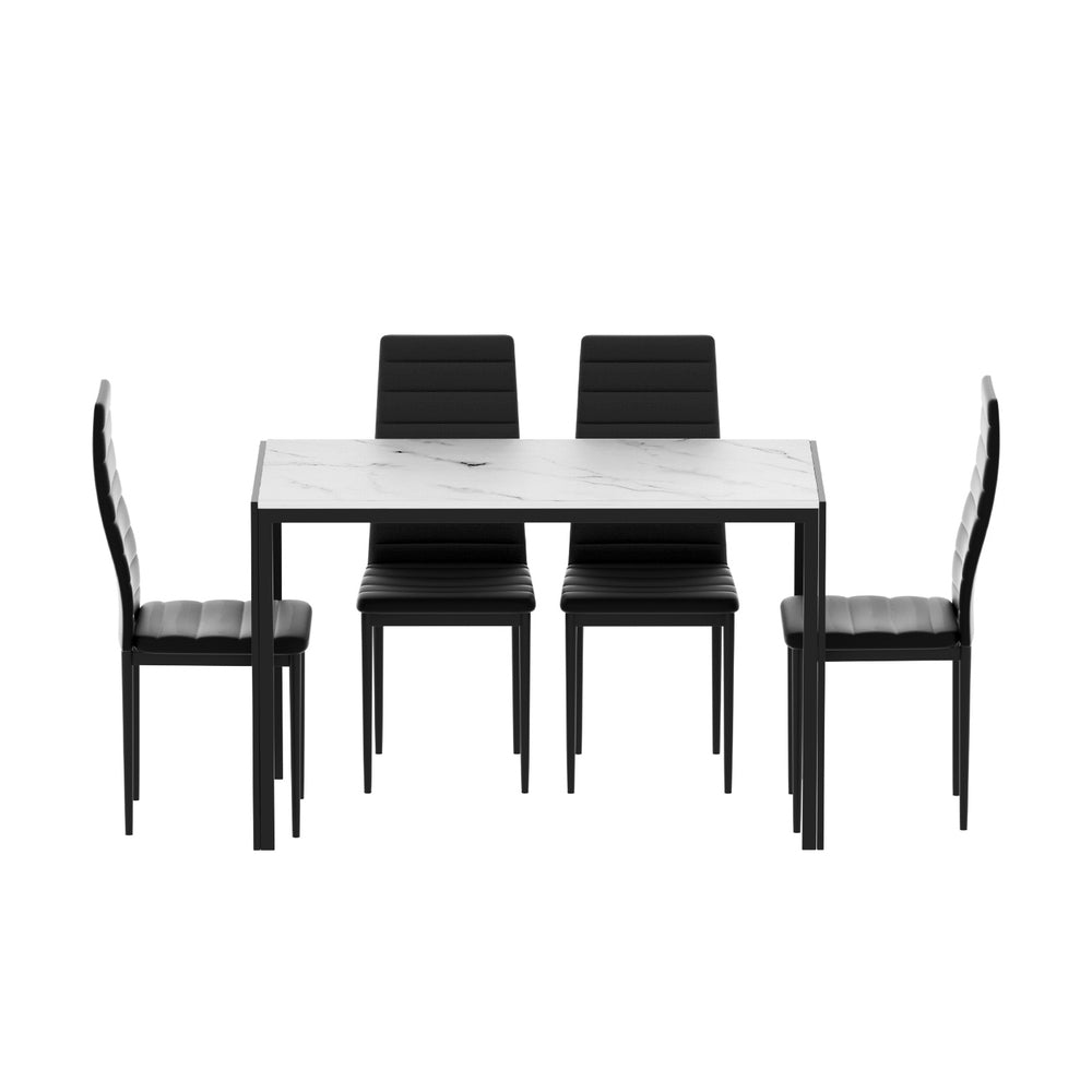 Dining Table and 4 Chairs Set | Marble Effect