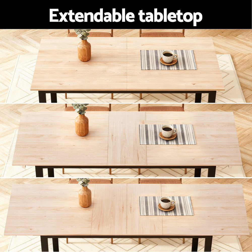 Extendable Dining Table 2m | Natural Finish | Kitchen Cafe Table