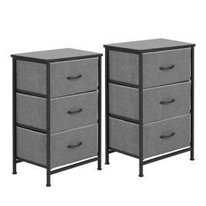 Artiss Set of 2 Chest of 3 Drawers Storage Dresser Tallboy Grey