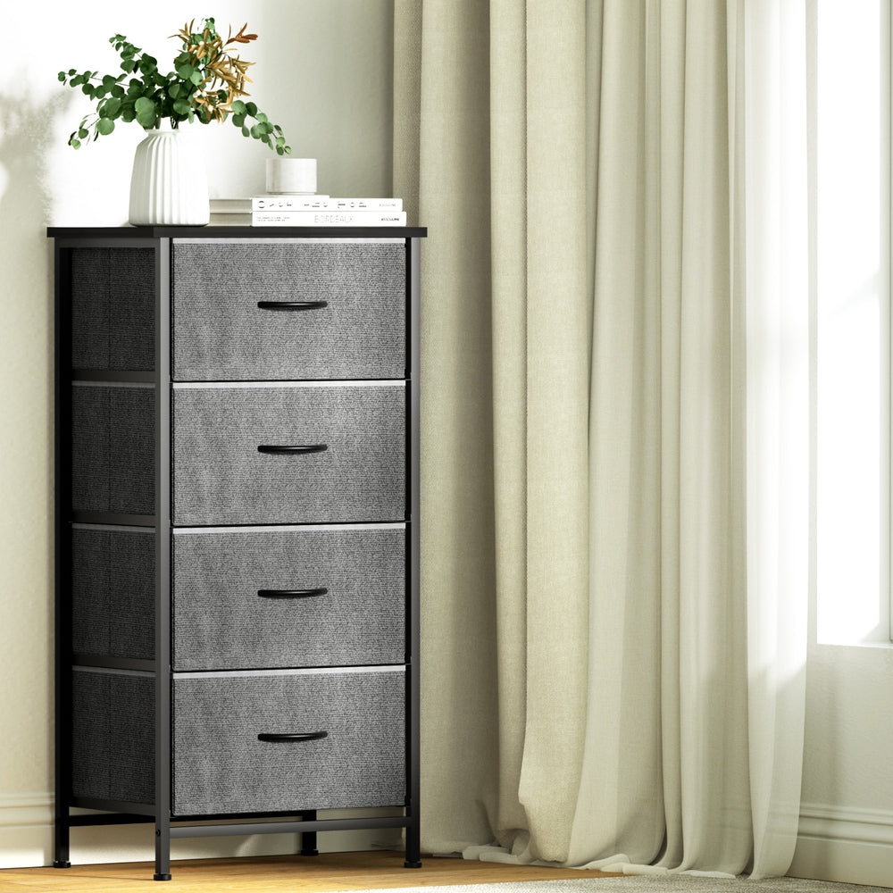 4-Drawer Chest of Drawers | Storage Dresser | Tallboy | Grey