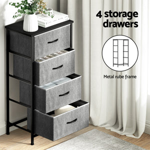 Tallboy Dresser Set 2pc | 4 Drawer Chest | Storage | Grey