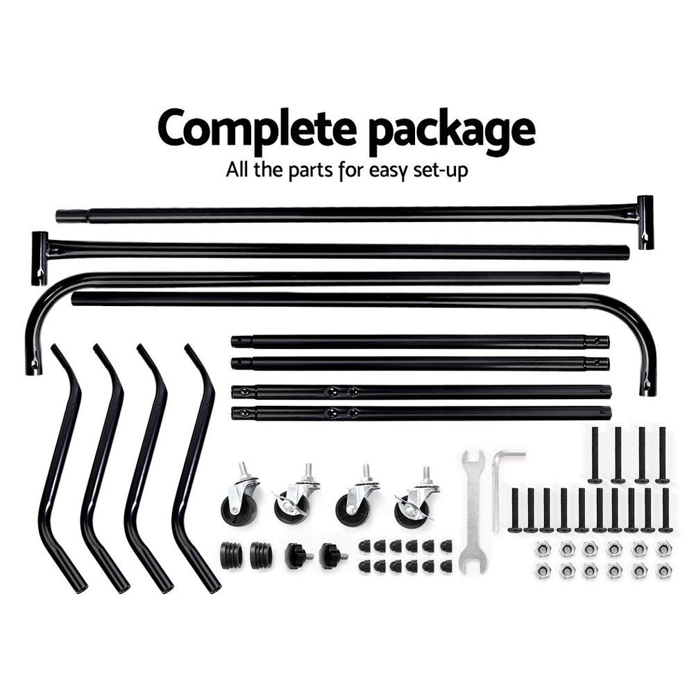 | 2X Clothes Rack | Airer | Coat Stand | 6FT Rail | Wheels