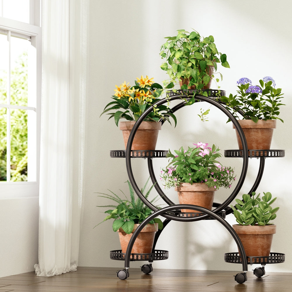 Artiss Plant Stand | 6 Tier Metal | Flower Pot Rack | Wheels