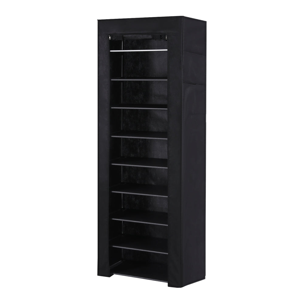 Shoe Rack Cabinet | Removable Cover | 10 Tier | Black