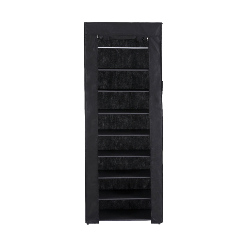 Shoe Rack Cabinet | Removable Cover | 10 Tier | Black