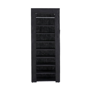 Shoe Rack Cabinet | Removable Cover | 10 Tier | Black