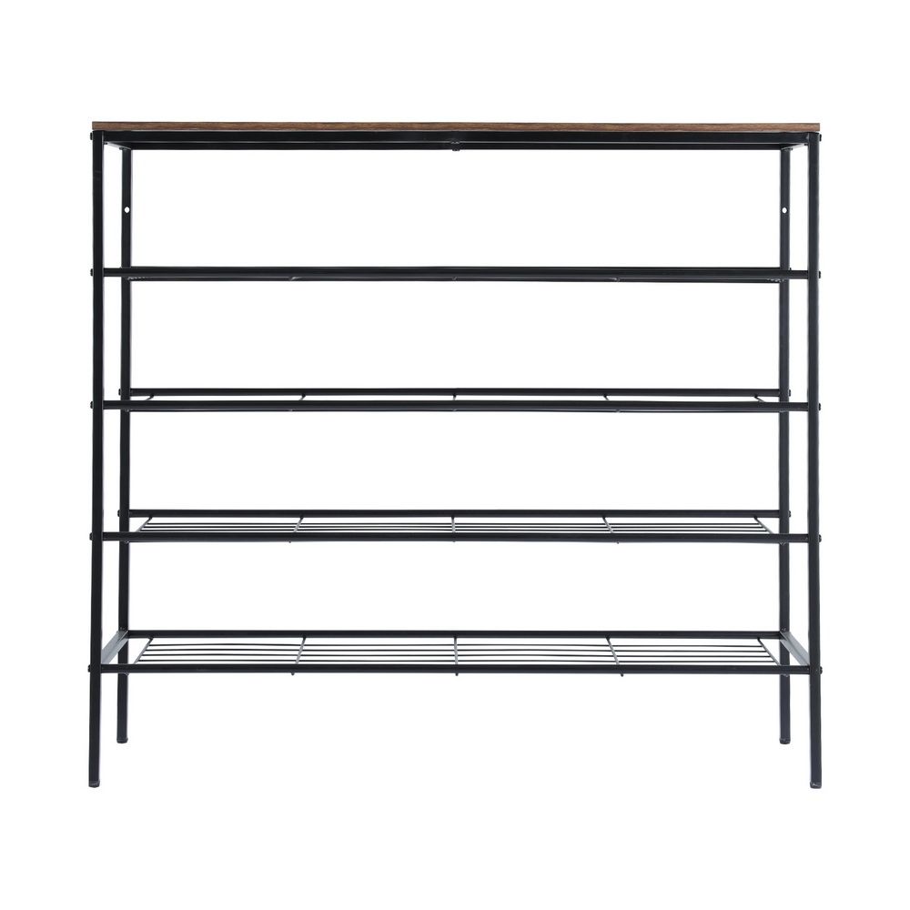 Shoe Rack | 5-Tier | Holds 25 Pairs | Walnut Finish | Bob