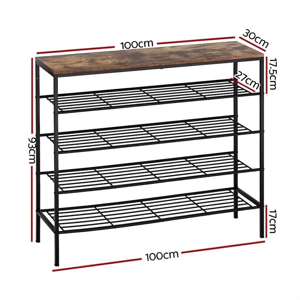 Shoe Rack | 5-Tier | Holds 25 Pairs | Walnut Finish | Bob