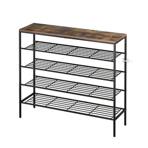 Shoe Rack | 5-Tier | Holds 25 Pairs | Walnut Finish | Bob