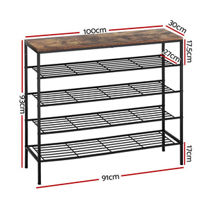 Shoe Rack | 5-Tier | Holds 25 Pairs | Walnut Finish | Bob